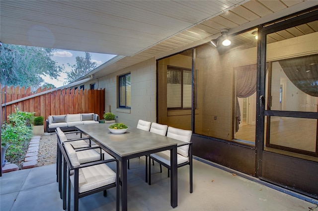 view of patio with an outdoor hangout area