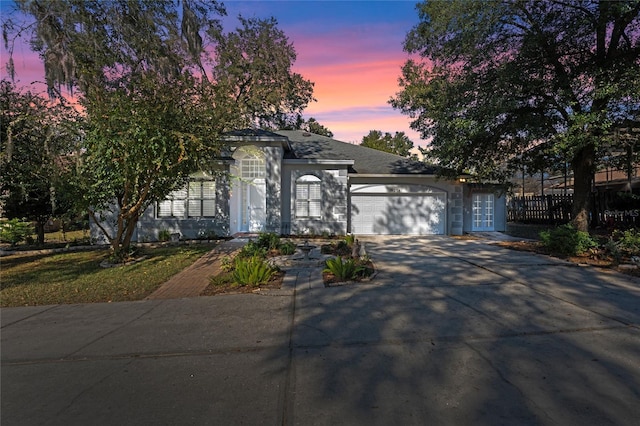 view of front of home featuring a garage