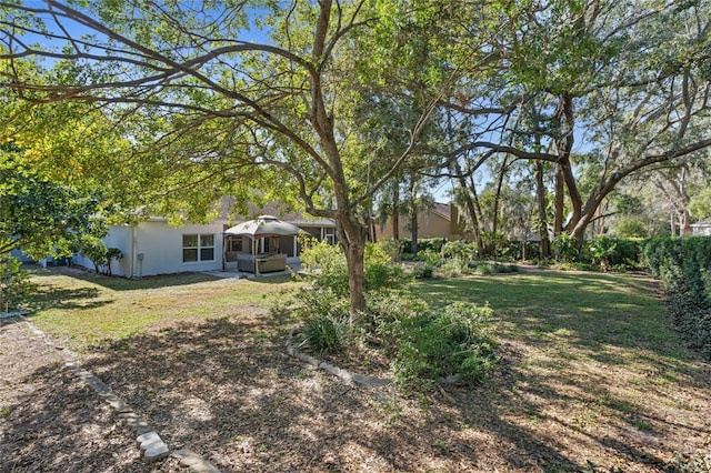 view of yard featuring a jacuzzi