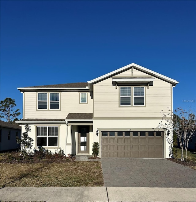 view of front of house with a garage