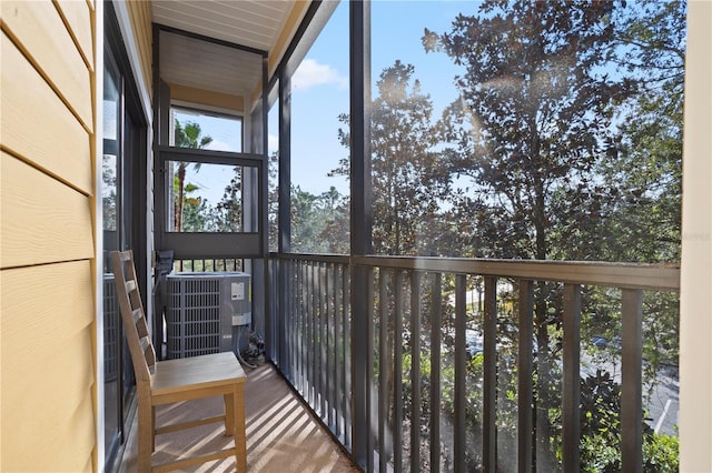 balcony with central AC unit