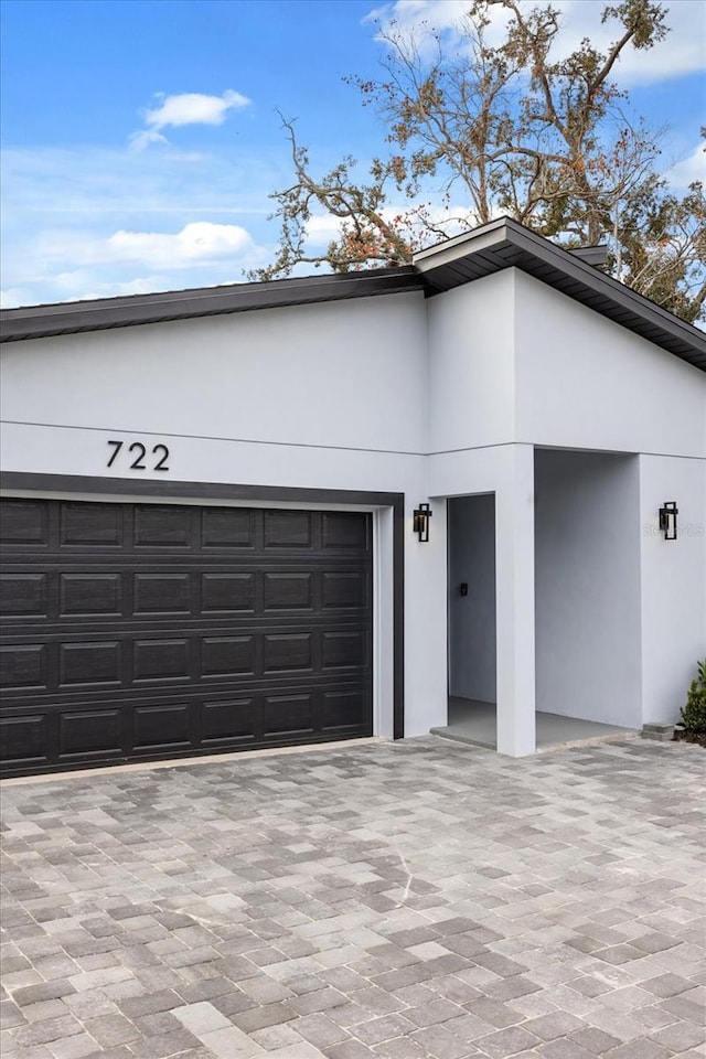 view of garage