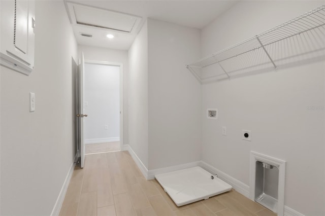 laundry room featuring laundry area, baseboards, washer hookup, and hookup for an electric dryer