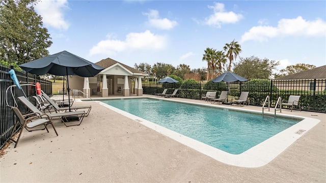 view of pool featuring a patio area