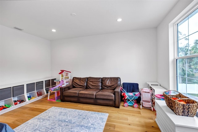 playroom featuring hardwood / wood-style flooring