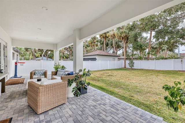 view of patio with outdoor lounge area