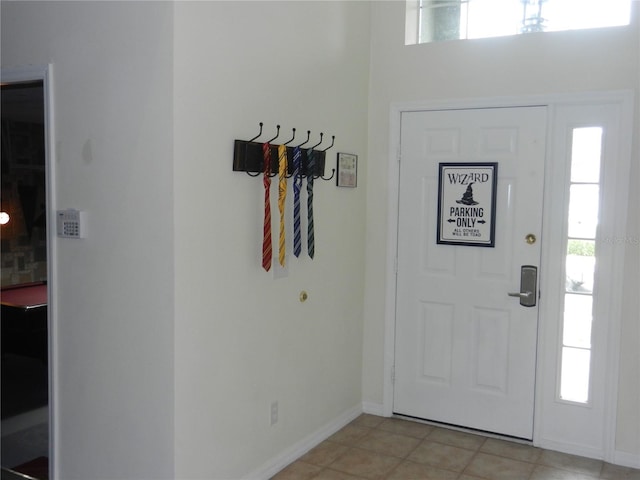 view of tiled entrance foyer