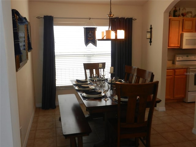 view of tiled dining area