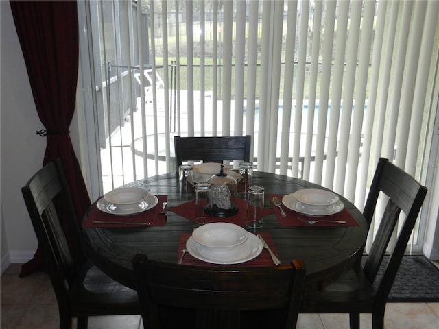 view of tiled dining room