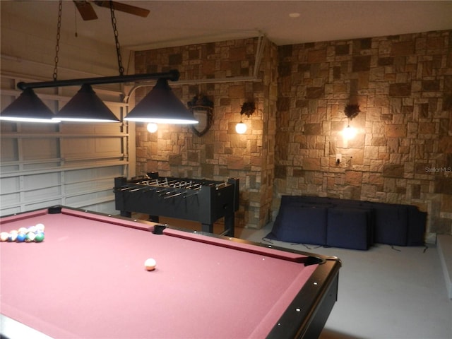 rec room with pool table