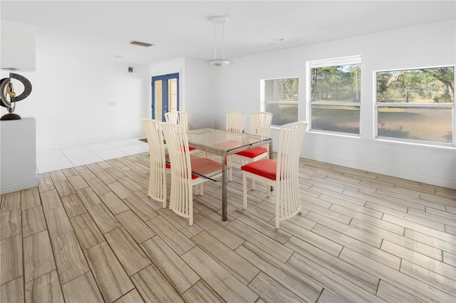 view of unfurnished dining area