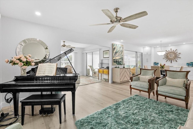 interior space with light hardwood / wood-style flooring