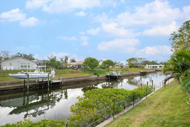 exterior space featuring a dock