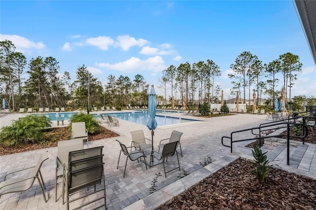 view of pool with a patio