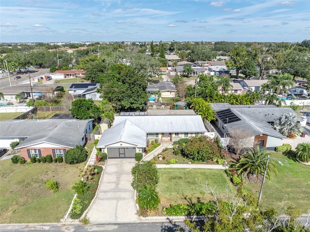 aerial view featuring a residential view