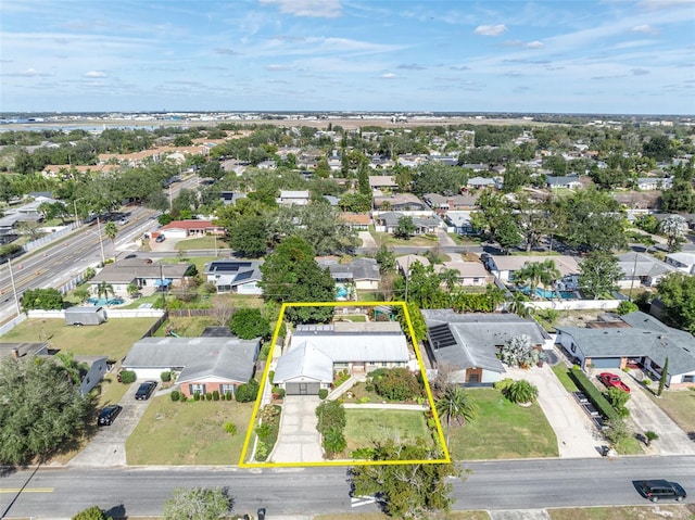 aerial view featuring a residential view