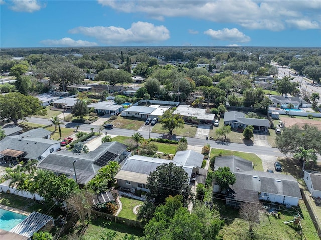 aerial view with a residential view