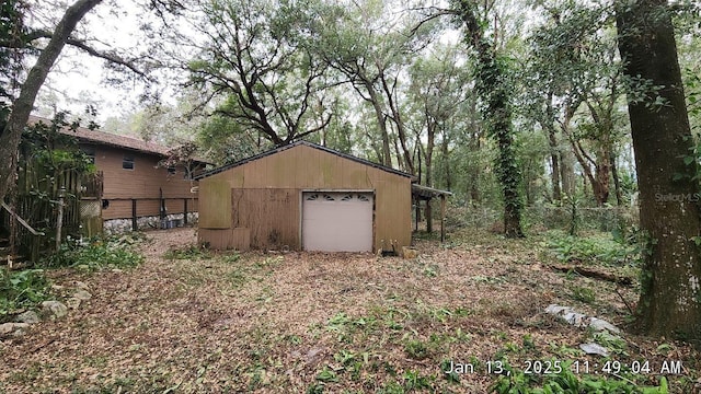 view of garage