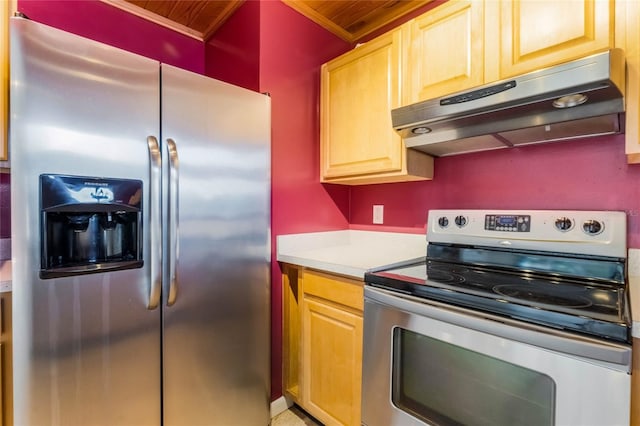 kitchen with appliances with stainless steel finishes