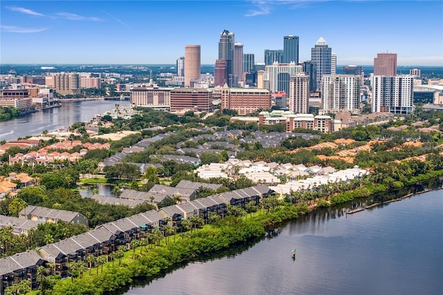 property's view of city with a water view