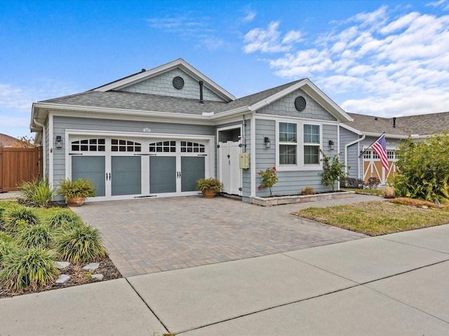 view of front facade with a garage