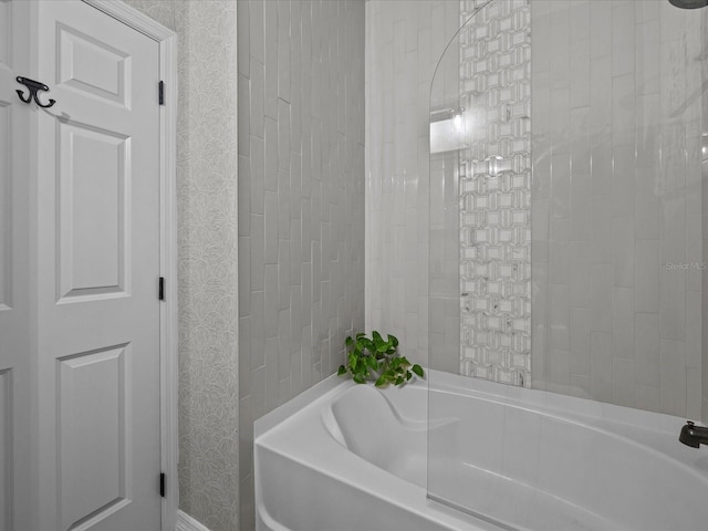 bathroom featuring bathtub / shower combination