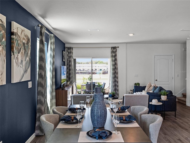 dining area featuring hardwood / wood-style floors