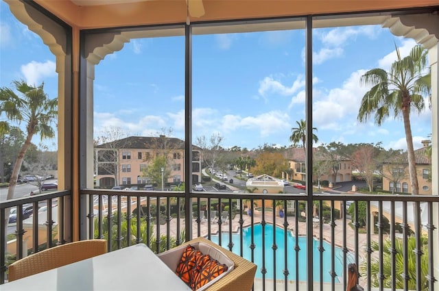 view of sunroom / solarium