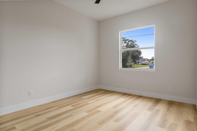 unfurnished room featuring light wood-type flooring