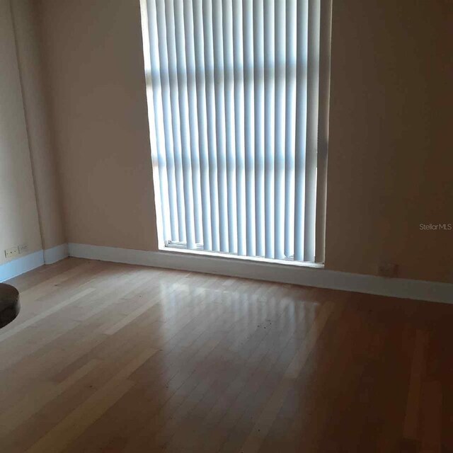 spare room with light hardwood / wood-style floors