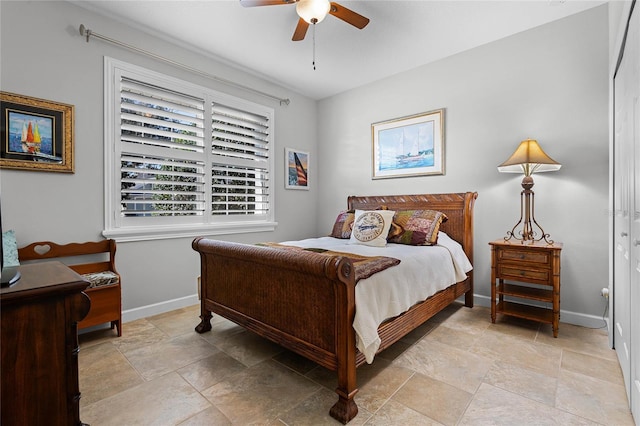 bedroom with ceiling fan