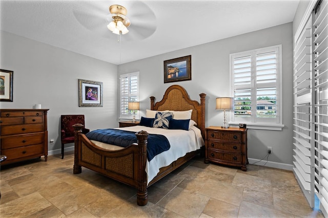 bedroom with ceiling fan