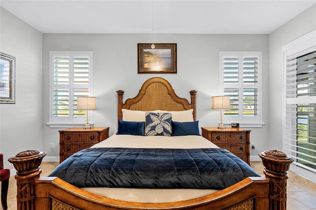 view of tiled bedroom