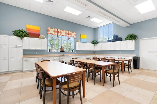 view of tiled dining space