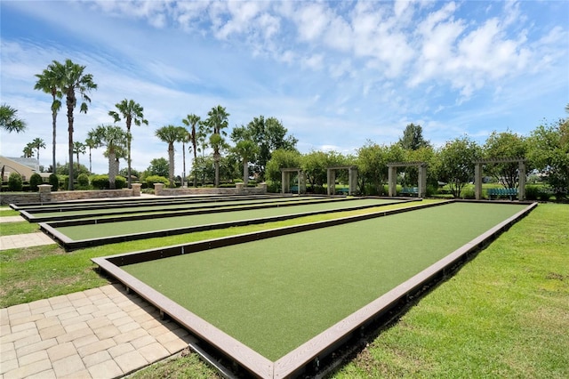 view of property's community with a pergola