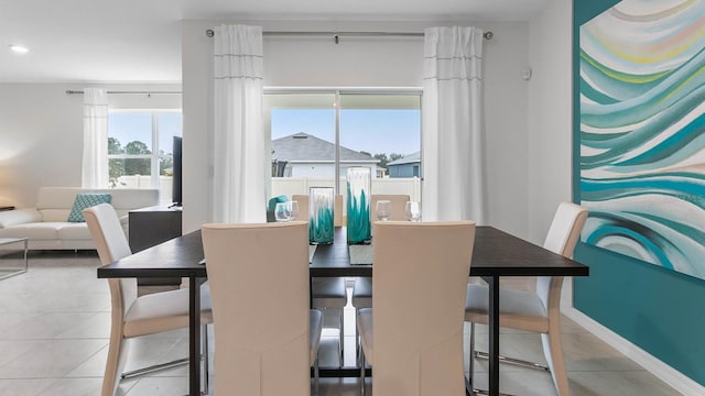 view of tiled dining space