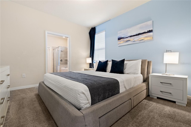 bedroom with carpet and ensuite bathroom