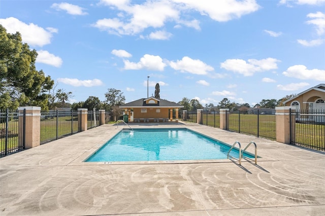 view of pool featuring a patio