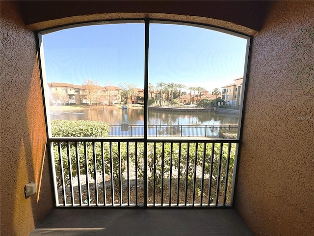 balcony with a water view