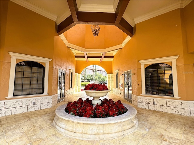 interior space featuring french doors and a patio area