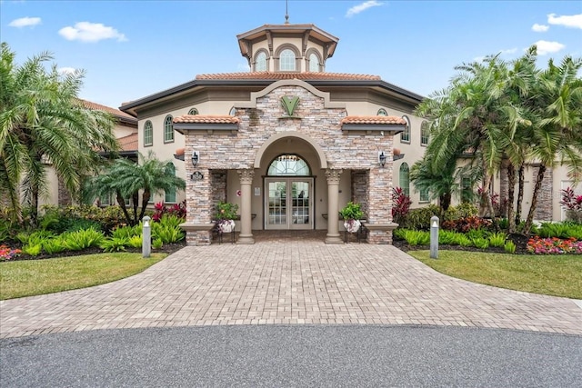 exterior space featuring french doors