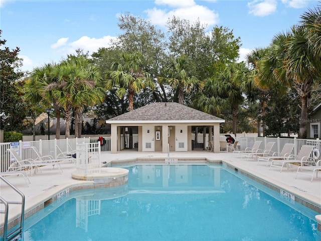 view of pool featuring a patio area