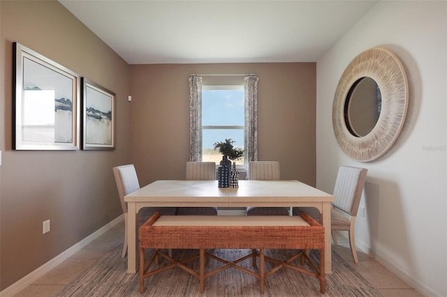 view of tiled dining room