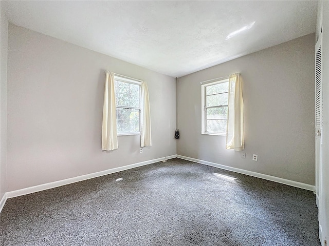 empty room with a wealth of natural light and carpet