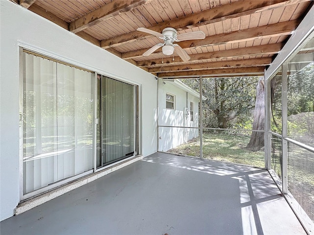 view of patio / terrace featuring ceiling fan