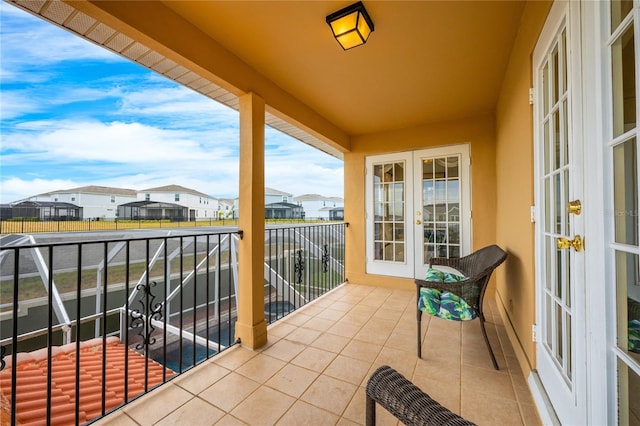 balcony with french doors