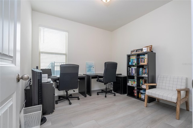 office featuring light hardwood / wood-style floors