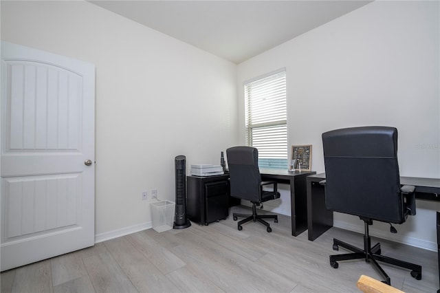 office featuring light wood-type flooring