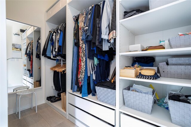 view of walk in closet