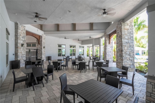 view of patio with ceiling fan